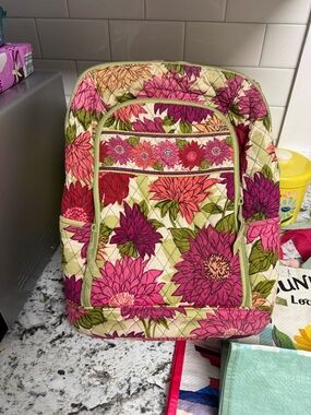 Floral Quilted Vera Bradley Backpack - Pink & Green